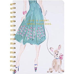 Eccolo Beth Briggs Life Is Short Spoil Your Dog White Spiral-Bound Notebook - Aura In Pink Inc.