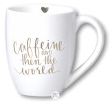 Eccolo Dayna Lee Collection Large Coffee Mug - Caffeine And Then The World - Aura In Pink Inc.