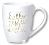 Eccolo Dayna Lee Collection Large Coffee Mug - Hello Coffee I Love You - Aura In Pink Inc.