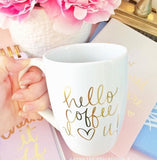 Eccolo Dayna Lee Collection Large Coffee Mug - Hello Coffee I Love You