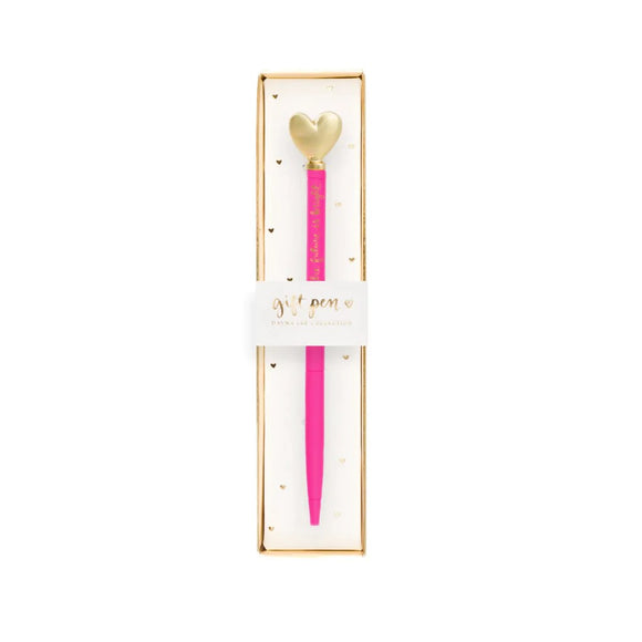 Eccolo Dayna Lee Collection The Future Is Bright Gold Heart Top Pink Inspirational Gift Pen