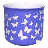 Eccolo Laser-Etched Butterflies Soft Touch Lilac Purple Large Ceramic Camper Style Coffee Mug