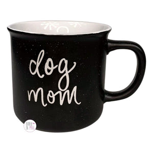 Eccolo Sweet Water Décor Dog Mom Matte Black & Ivory Speckled Large Ceramic Coffee Mug