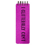 Eccolo Town Street Arts I Glitterally Can't Magenta Pink Glitter Spiral-Bound Ruled Notepad