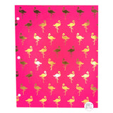 Eccolo Taschenordner „Tropical Gold Flamingos“, Rosa und Gold, Ananas, Aquamarin, 6er-Set