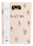 Eccolo You Got This Pink Padfolio Clipboard w/Ruled Notepad - Aura In Pink Inc.