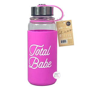 Eco One Total Babe Glass Water Bottle In Pink Silicone Sleeve - Aura In Pink Inc.