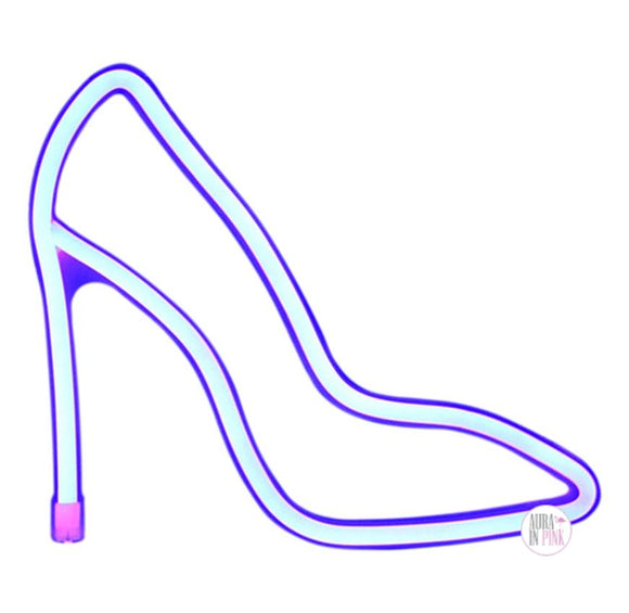 Electric Blue High Heel Stiletto Pump Shoe LED Neon Wall Light - Aura In Pink Inc.