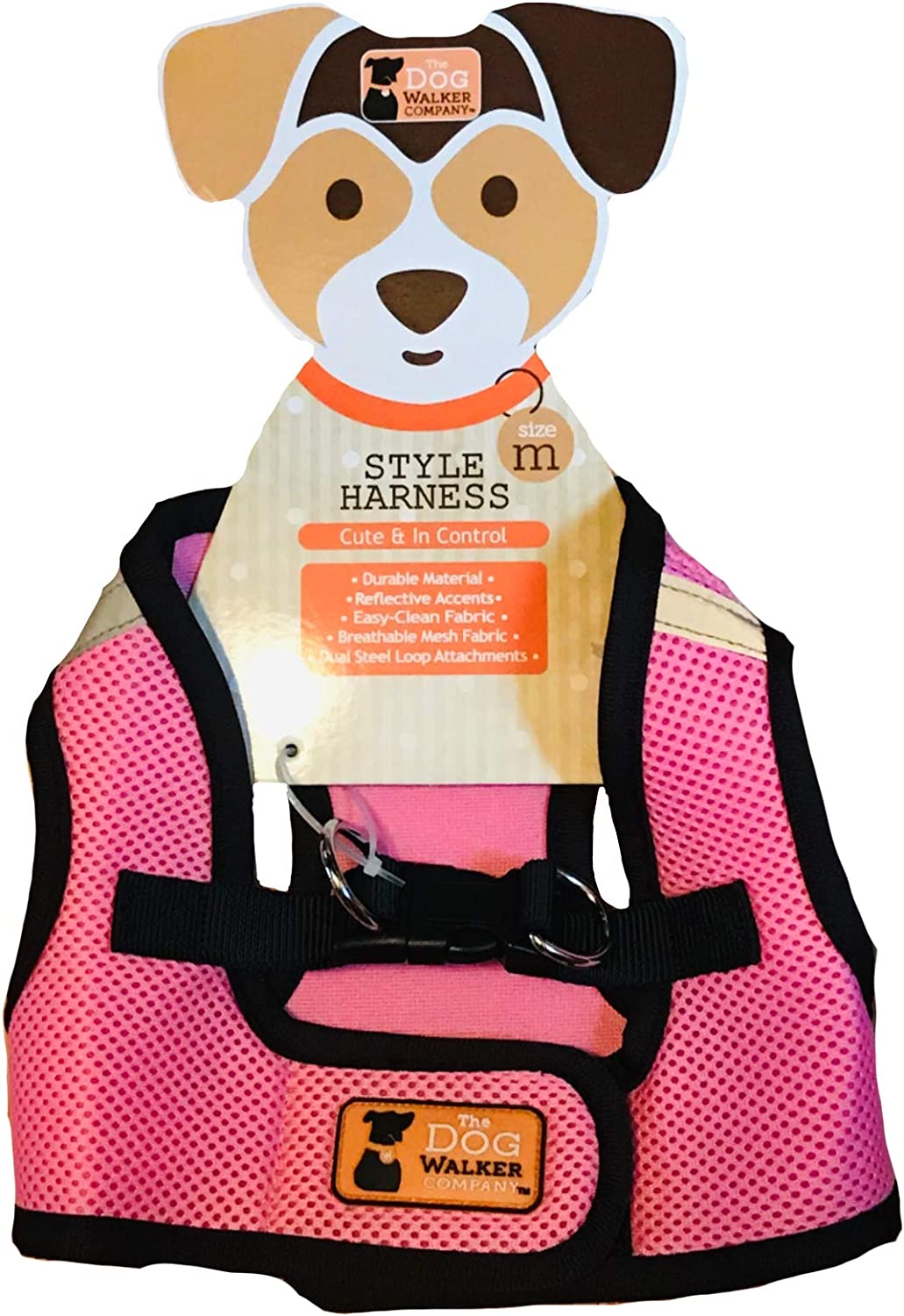 Elite Pet The Dog Walker Company Cute In Control Reflector Pink Style Dog Cat Premium Pet Harness