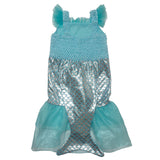 Elly & Emmy Girls 4-Piece Sequin Aqua Mermaid Dress Up Set w/Accessories - Assorted Sizes - Aura In Pink Inc.