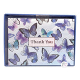 Elum Designs 12-Pc Blue Purple Butterflies Thank You Cards & Envelope Boxed Set