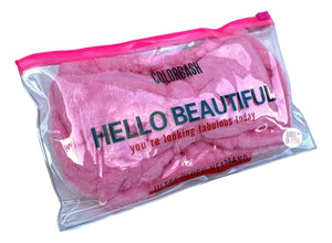 Enchante Accessories Colorbash Hello Beautiful Pink Bow Ultra Plush Headband - Aura In Pink Inc.