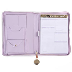 Graphique De France White Iridescent Leatherette Glitter Folio Organizer - Aura In Pink Inc.