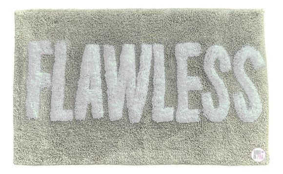 Flawless Grey Cotton Luxury Bath Mat Rug - Aura In Pink Inc.