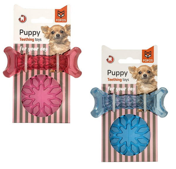 Fofos Shiny Bone Squeaky Ball Rubber Puppy Teething Dog Toys