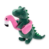 Fringe Toybox Flamingo Fun Dino Pink Flamingo Pool Floaty Squeaky Plush Large Dog Toy - Aura In Pink Inc.