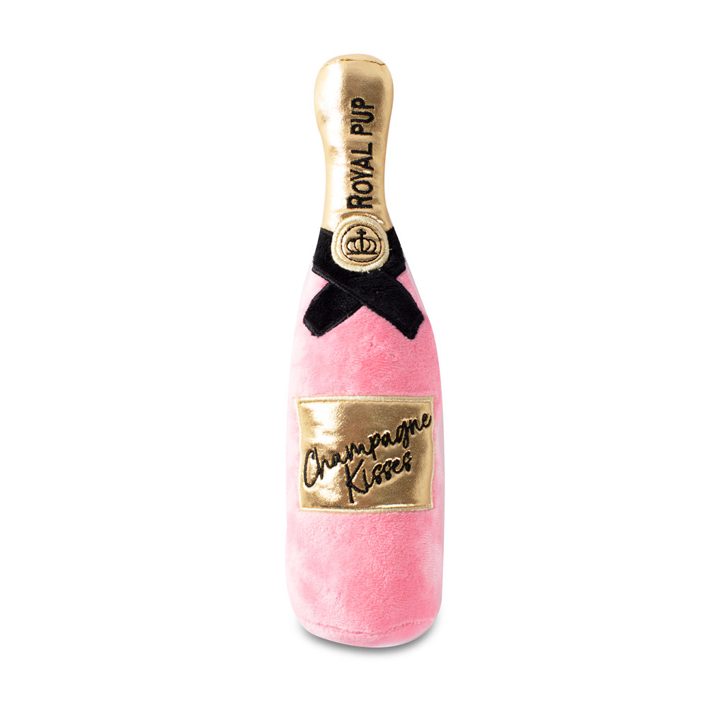 Fringe Toybox Pink Champagne Kisses Royal Pup Bottle Squeaky Plush Dog Toy Fringe Toybox Pink Champagne Kisses Royal Pup Bottle Squeaky Plush Dog Toy