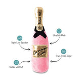 Fringe Toybox Pink Champagne Kisses Royal Pup Bottle Squeaky Plush Dog Toy - Aura In Pink Inc.