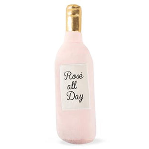 Fringe Toybox Rosé All Day Pink Wine Bottle Squeaky Plush Dog Toy - Aura In Pink Inc.