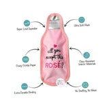 Fringe Toybox Will You Accept This Rosé? Pink Champagne Bottle Extra Durable Squeaky No Stuffing Dog Toy