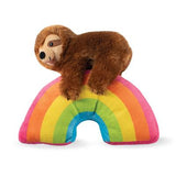 Fringe Toybox Ziggy Over The Rainbow Sloth Squeaky Plush Dog Toy - Aura In Pink Inc.