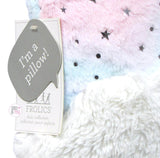 Frolics Kids Collection Pastel Cotton Candy Rainbow Cloud w/Silver Stars Faux Fur Plush Cushion - Aura In Pink Inc.