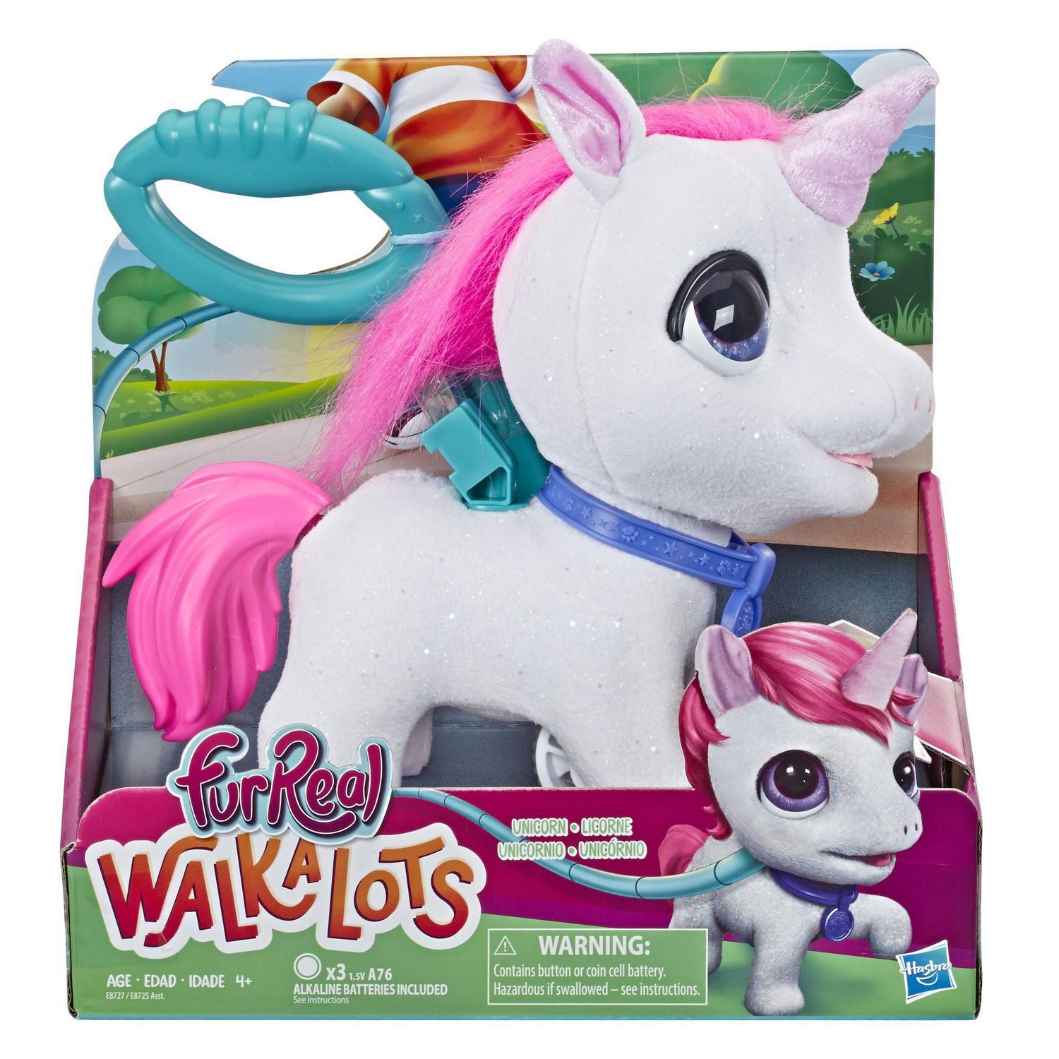 furReal Walkalots Lil' Wags Interactive Pet Unicorn – Aura In Pink