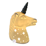 <transcy>Lampada unicorno con paillettes iridescenti stile artigianale</transcy>