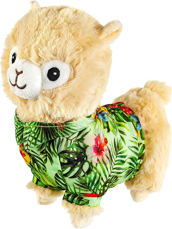 Giftable World Kahuna The Alpaca w/Green Hawaiian Shirt Squeaky Plush Dog Toy