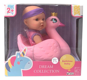 Gigo Dream Collection Pink Swan Princess Floaty Bathtime Baby Doll - Aura In Pink Inc.