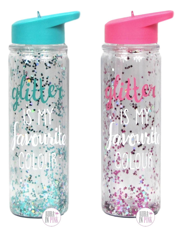 Glitter Is My Favourite Colour Tritan Water Bottles - Aura In Pink Inc.