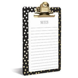 Gold Dots Mini Clipboard with Notepad - Aura In Pink Inc.
