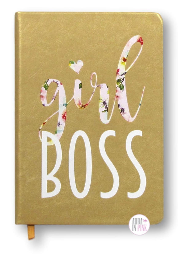 Gold Floral Girl Boss Journal - Aura In Pink Inc.
