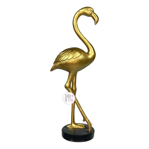 Golden Flamingo Statue Décor