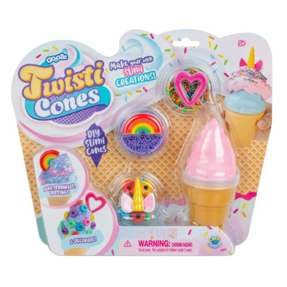 Goooze Twisti Cones Unicorn Rainbow Sprinkles DIY Slimi Cone Creations - Aura In Pink Inc.