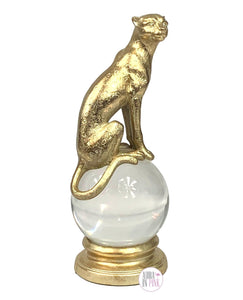 Gorgeous Gold Leopard Crystal Ball Décor - Aura In Pink Inc.