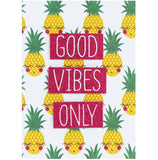 Graphique De France Good Vibes Only Pineapples Handmade Blank Greeting Card
