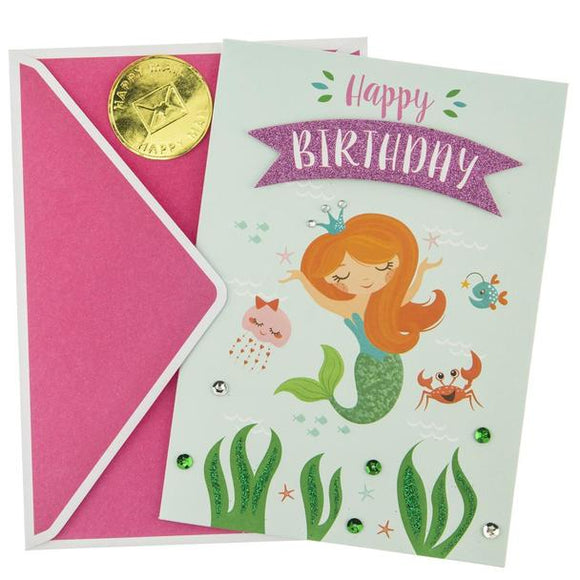 Graphique De France Mermaid Handmade Happy Birthday Card - Aura In Pink Inc.