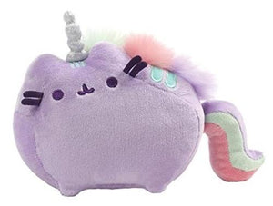 Gund Pusheen Pusheenicorn Purple Rainbow Pastel Unicorn Cat Unikitty Caticorn Magical Sounds Plush - Aura In Pink Inc.