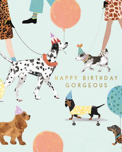 Hammond Gower Happy Birthday Gorgeous Gemstone Bling Party Dogs Birthday Card - Aura In Pink Inc.