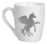 Silver Unicorn-Pegasus Large Coffee Mug - Aura In Pink Inc.