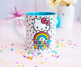 Hello Kitty By Sanrio Glitter Rainbow Licensed Ceramic Coffee Mug - Aura In Pink Inc.