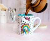 Hello Kitty By Sanrio Glitter Rainbow Licensed Ceramic Coffee Mug - Aura In Pink Inc.