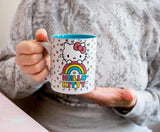 Hello Kitty By Sanrio Glitter Rainbow Licensed Ceramic Coffee Mug - Aura In Pink Inc.