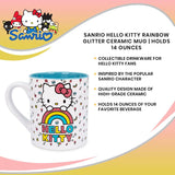 Hello Kitty By Sanrio Glitter Rainbow Licensed Ceramic Coffee Mug - Aura In Pink Inc.