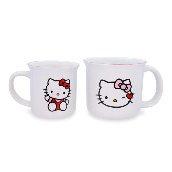 Hello Kitty By Sanrio Licensed Big & Little Mommy & Me Ceramic Coffee Mug 2-Pc Set - Aura In Pink Inc.