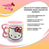 Hello Kitty By Sanrio Licensed Pastel Rainbow Pink Bow Handle White Large Ceramic Coffee Mug