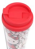 Hello Kitty Multiple Kitty Faces Red Double Wall Tumbler w/Lid - Aura In Pink Inc.