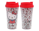 Hello Kitty Multiple Kitty Faces Red Double Wall Tumbler w/Lid - Aura In Pink Inc.