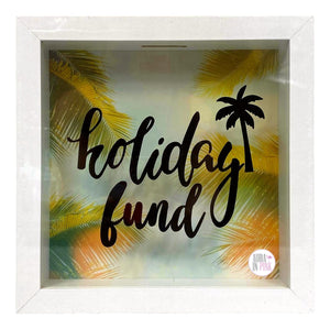 Holiday Fund Tropical Getaway Palm Tree Paradise Shadow Box Coin Bank - Aura In Pink Inc.